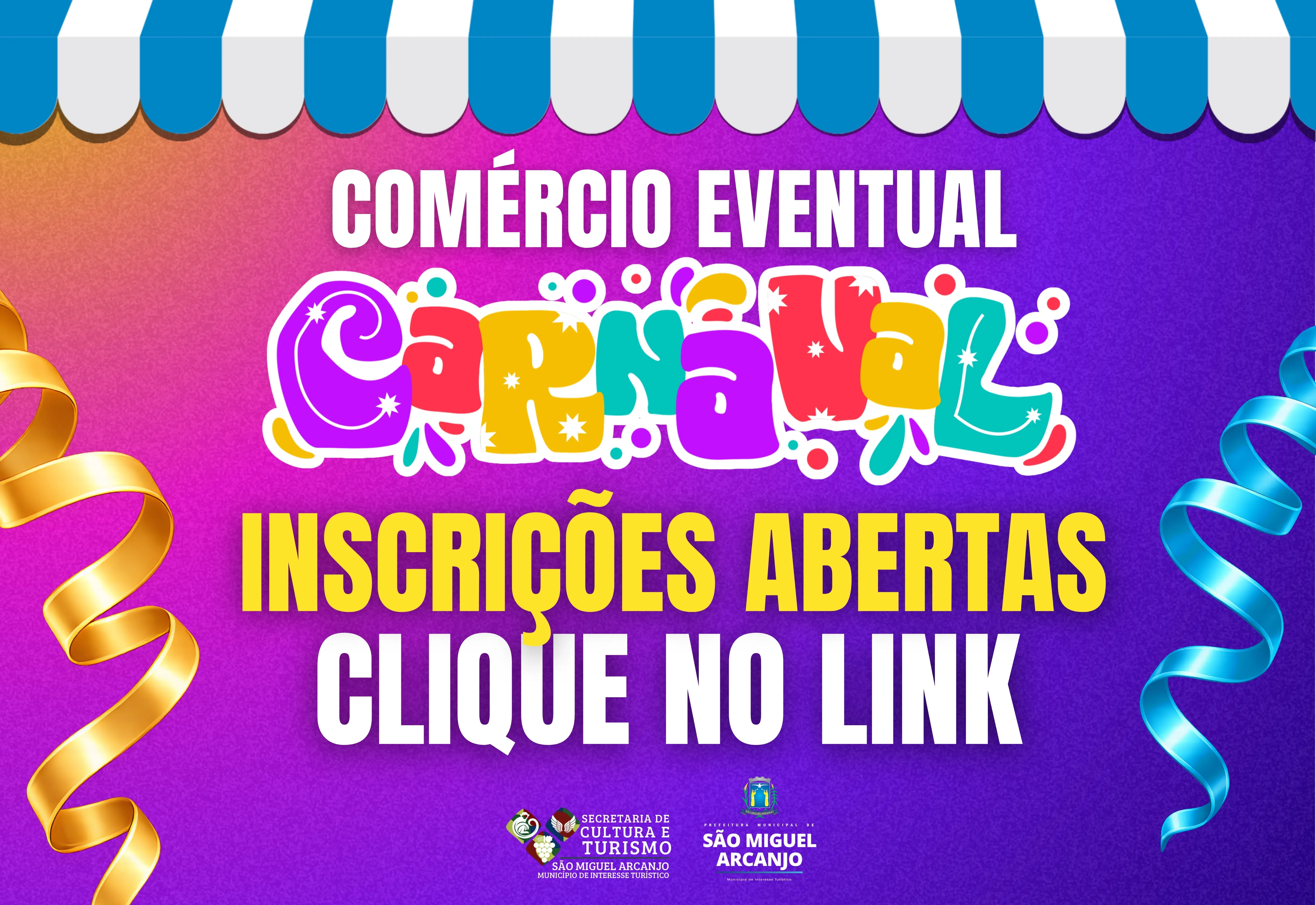 PREFEITURA ABRE CHAMAMENTO PARA COMÉRCIO TEMPORÁRIO NO CARNAVAL 2026