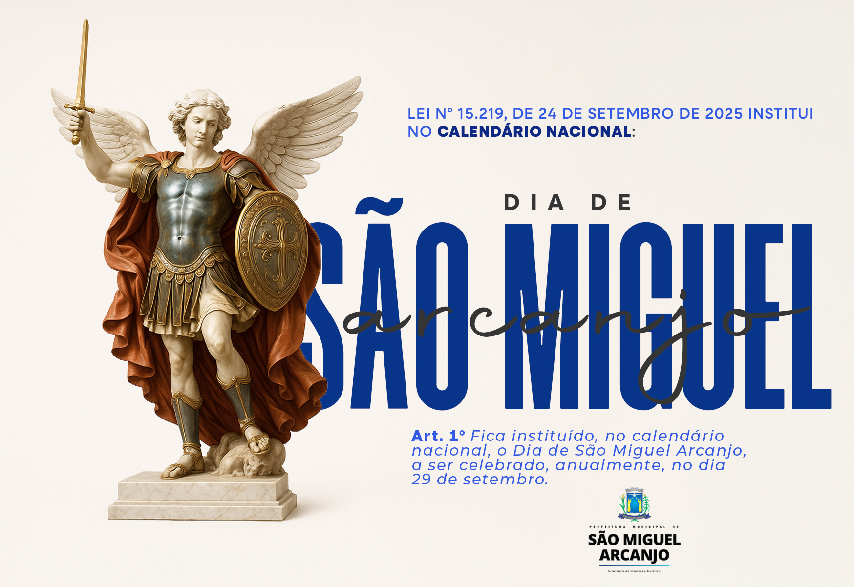 DIA DE SÃO MIGUEL ARCANJO ENTRA PARA O CALENDÁRIO NACIONAL